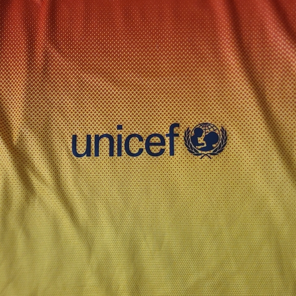 FC Barcelona Long Sleeve Soccer Jersey 2012-13 Orange and Yellow Nike Rare - Picture 3 of 10